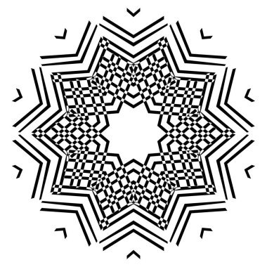 Soyut, çağdaş, kusursuz süs eşyası deseni. Geometrik şekiller, dokular. Canlı yuvarlak baskı. Resim gri arkaplanda izole edildi.