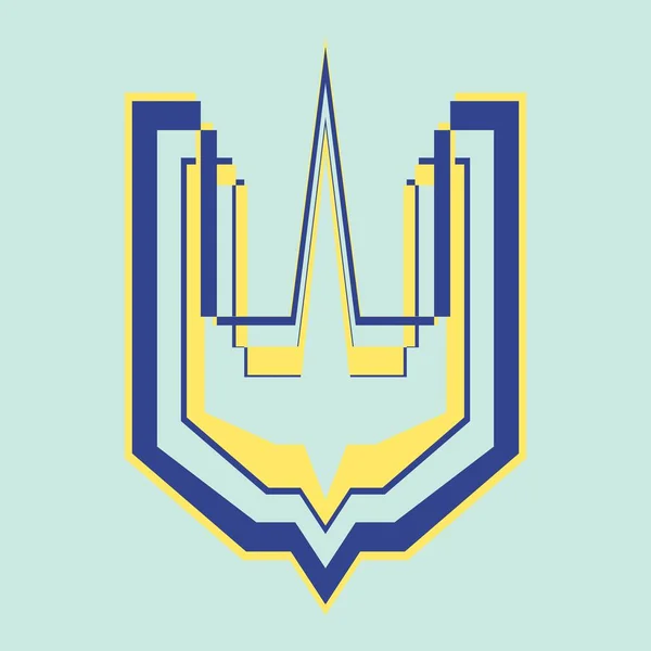 Icono Del Tridente Emblema Escudo Armas Ucrania Símbolo Ucraniano Nacional — Foto de Stock