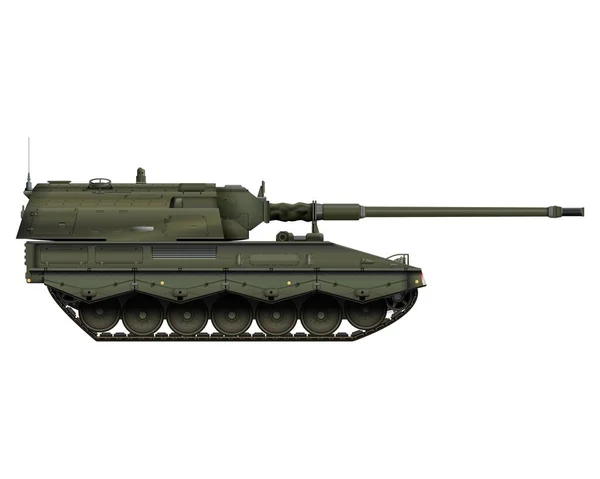 Självgående Howitzer Realistisk Stil Tyska 155 Panzerhaubitze 2000 Militärt Pansarfordon — Stockfoto