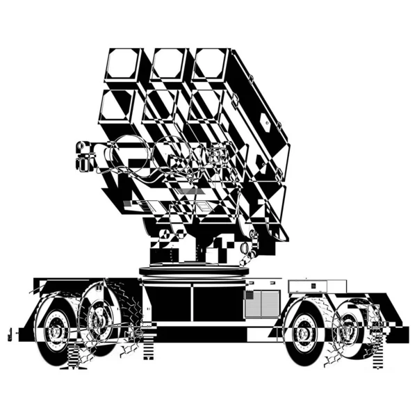Protiletadlový Systém Protivzdušné Obrany Aspide Skyguard Nasams Patriot Ilustrace Izolovaná — Stock fotografie