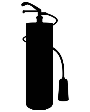 Fire extinguisher silhouette. Black color. Vector illustration on a white background.