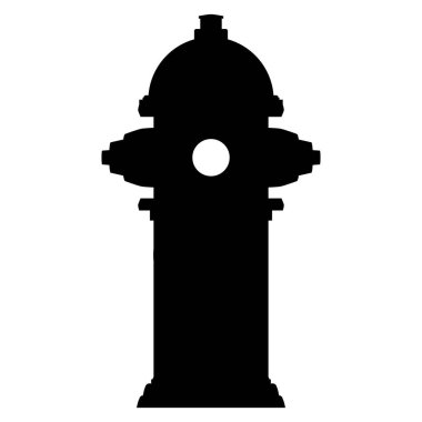 Fire hydrant silhouette. Black color. Vector illustration on a white background.