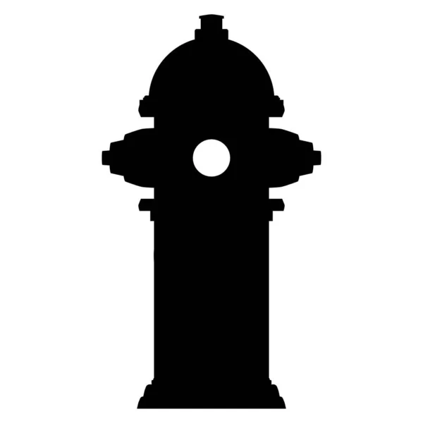 Fire Hydrant Silhouette Black Color Vector Illustration White Background — Image vectorielle
