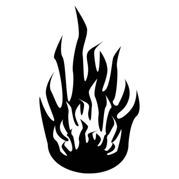 Silueta Llama Elementos Ardientes Señal Fuego Ilustración Sobre Fondo Blanco — Foto de Stock