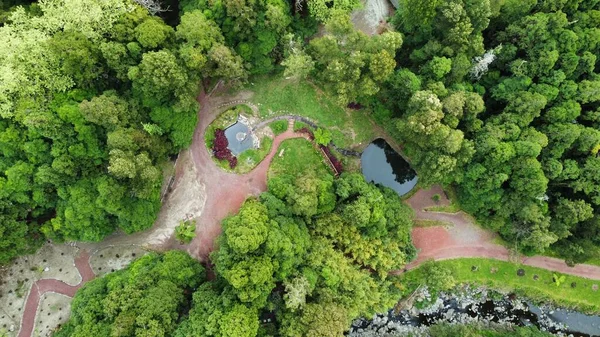 Drone Táj Kilátás Sao Miguel Azori Szigetek Kiváló Minőségű Fénykép — Stock Fotó
