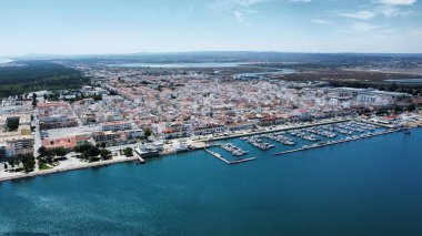 Vila Real de Santo Antonio, Algarve üzerinde İHA atışı. Yaz boyunca gökyüzünden çekilen kaliteli fotoğraf..