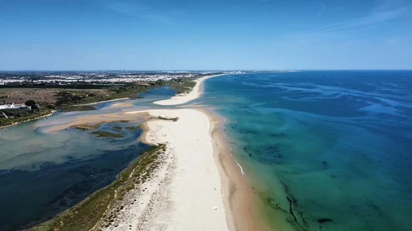 Drone Sparato Sulla Spiaggia Cacela Velha Algarve Foto Alta Qualità — Foto Stock
