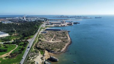 Serra da Arrabida 'nın hava görüntüsü. Portekiz 'de yüksek kaliteli fotoğraf.
