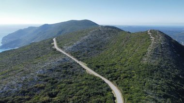 Serra da Arrabida 'nın hava görüntüsü. Portekiz 'de yüksek kaliteli fotoğraf.