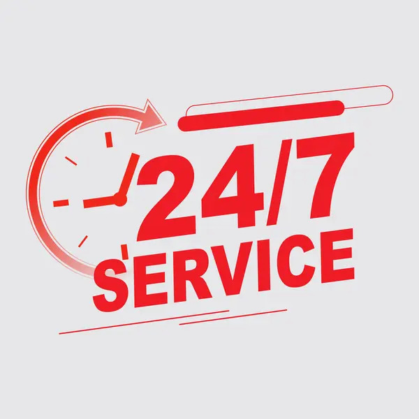 24 saat servis simgesi. servis 4 saat vektörü