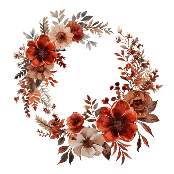 Çiçekli suluboya çelenk