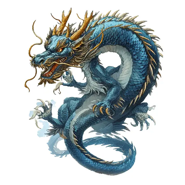 Sudaki ejderha, beyaz resimli.