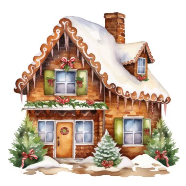 Vektör çizimi. Noel evi.