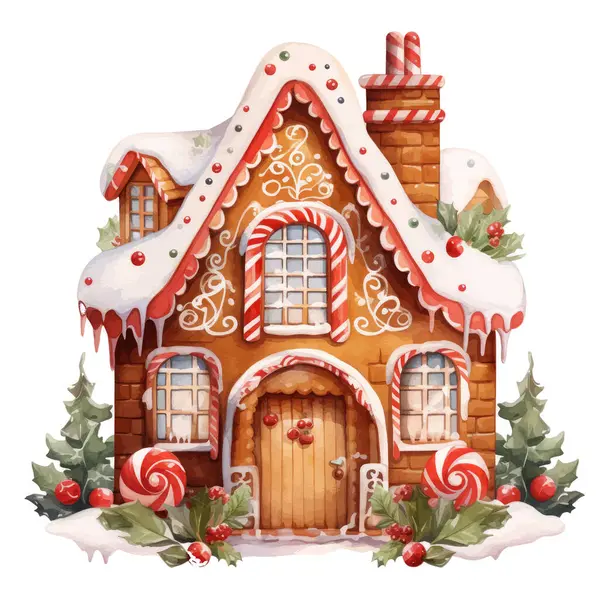 Noel süsleri olan bir Noel evi.