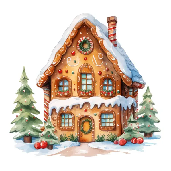 Köknar ağacı olan Noel evi.