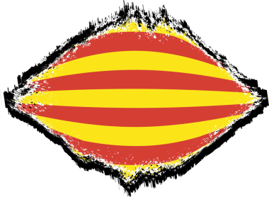 Catalonia Country Flag Abstract Shape