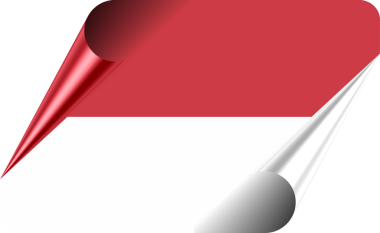 Modern Katlanmış Kağıt Efektli Monako Bayrağı