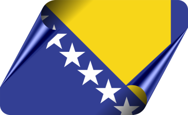 Modern Katlanmış Kağıt Efektli Bosna-Hersek Bayrağı