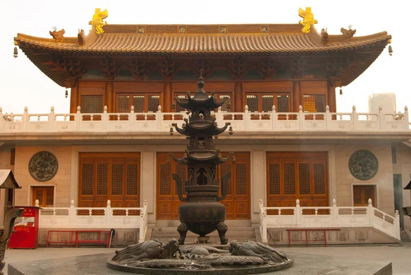 Historic Jingan Temple was founded in 3rd century AD, moved to current site in 13th century. Shanghai, China