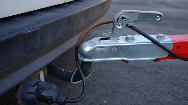 Trailer Connected Car Trailer Car Hook Car Hitch — Stock Photo, Image
