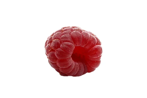 Raspberry Diisolasi Dengan Latar Belakang Putih Satu Raspberry Juicy Gaya — Stok Foto
