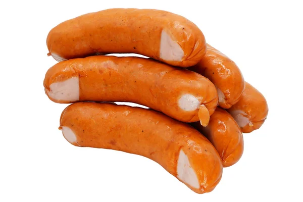 Sausages Few Juicy Fat Sausages Background — Stock Photo, Image