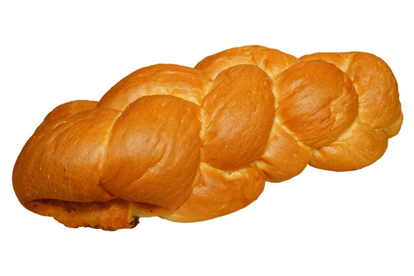 Challah在没有背景的情况下束腰甜哈拉面包 — 图库照片