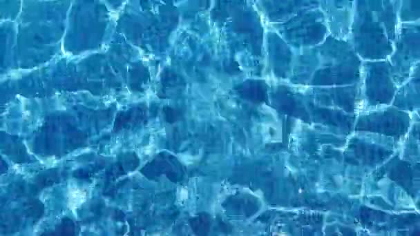 スイミングプール プール内を移動する水晶水の上のビュー 暑い夏休み プールで泳ぐ — ストック動画