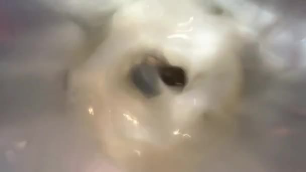 Смешивание Молока Блендере Смешивание Жидкостей — стоковое видео