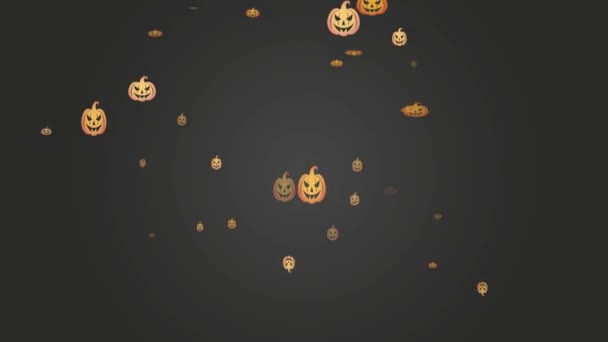 Motyw Halloween Spadające Dynie Lampa Błyskowa — Wideo stockowe
