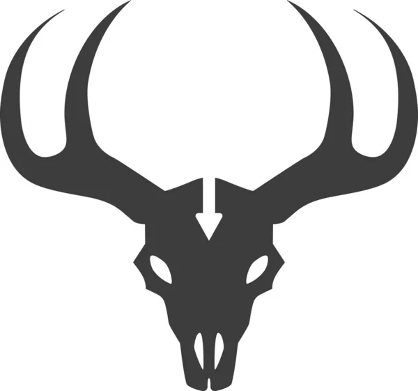 Geyik kafatası. Üzerinde ok olan hayvan kafatası..