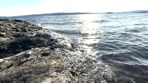 Волны Море Береговая Линия Норвегии Волны Морской Пехоте — стоковое видео