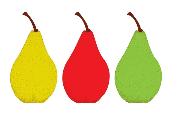 Żółte Czerwone Zielone Gruszki — Zdjęcie stockowe