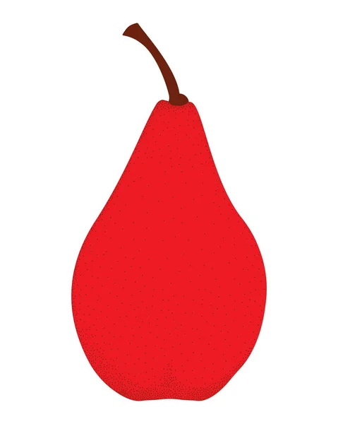 Beyaz Zemin Üzerinde Kırmızı Armut Meyvesi — Stok Vektör
