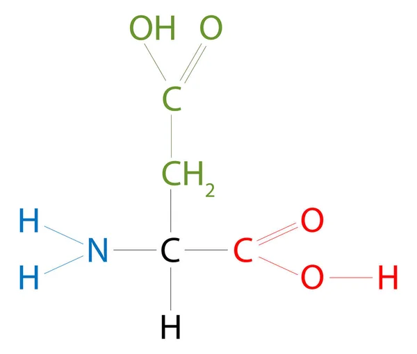 Δομή Του Ασπαρτικού Οξέος Ασπαρτικό Οξύ Είναι Ένα Αμινοξύ Που — Φωτογραφία Αρχείου