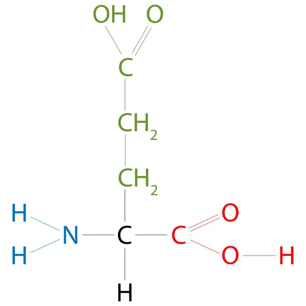 Δομή Του Γλουταμινικού Οξέος Γλουταμινικό Οξύ Είναι Ένα Αμινοξύ — Φωτογραφία Αρχείου