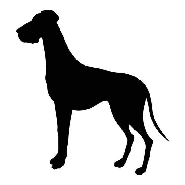 Αναπαράσταση Σκύλου Μαύρη Σιλουέτα Μεγάλος Δανός — Φωτογραφία Αρχείου