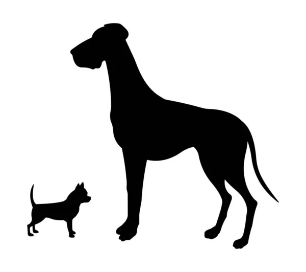 Abbildung Zur Hunderasse Schwarze Silhouette Deutsche Dogge — Stockfoto