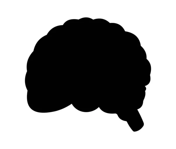 Μαύρη Σιλουέτα Ανθρώπινου Εγκεφάλου — Φωτογραφία Αρχείου