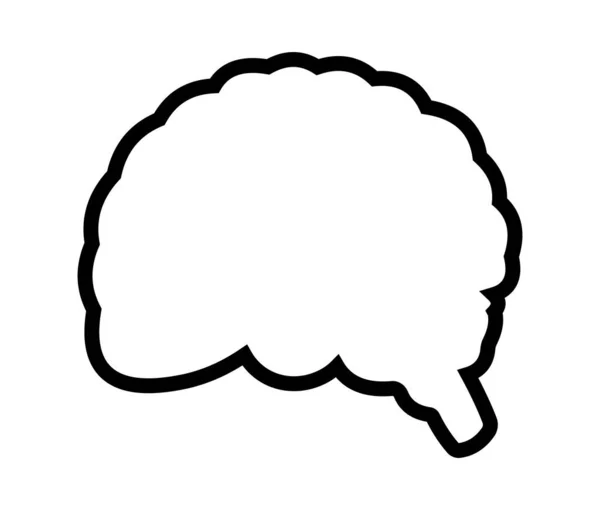 Brain Icon Flat Style Human Brain Outline — Stock Photo, Image
