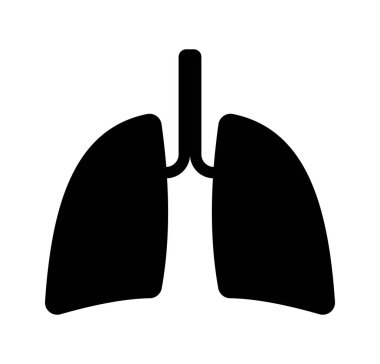 İnsan raspiratuar sisteminin siyah silueti