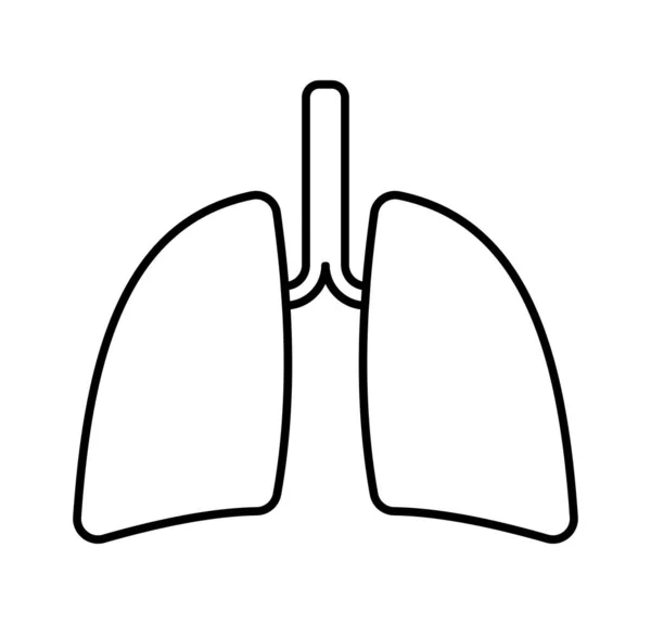 Icona Del Sistema Respiratorio Stile Piatto Schema Del Sistema Respiratorio — Foto Stock