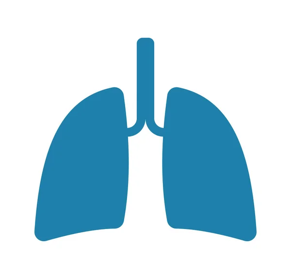 Silhueta Azul Sistema Respiratório Humano — Vetor de Stock