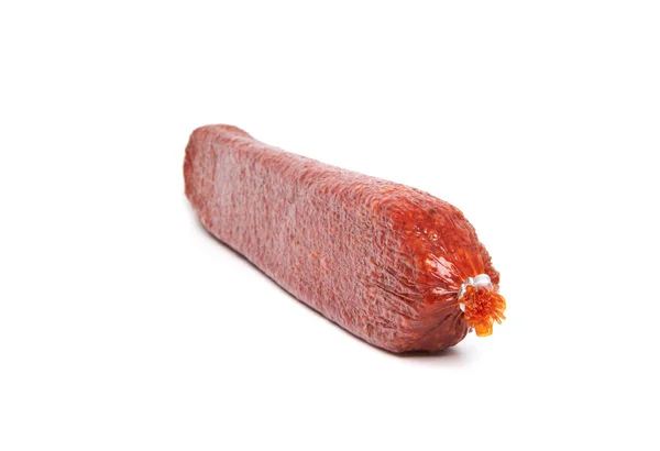 Premium Gerookte Droge Rijpende Salami Worst Met Varkensvlees Wild Zwijn — Stockfoto