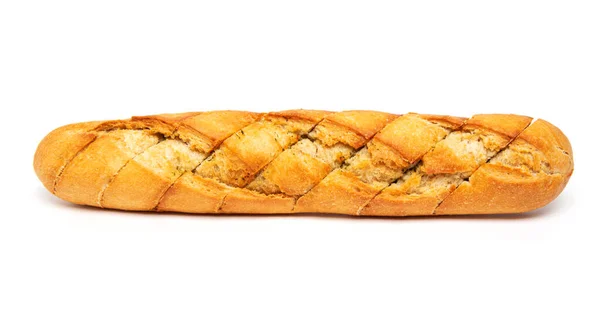 Γαλλική Μπαγκέτα Ψωμιού Απομονωμένη Λευκό Φόντο — Φωτογραφία Αρχείου