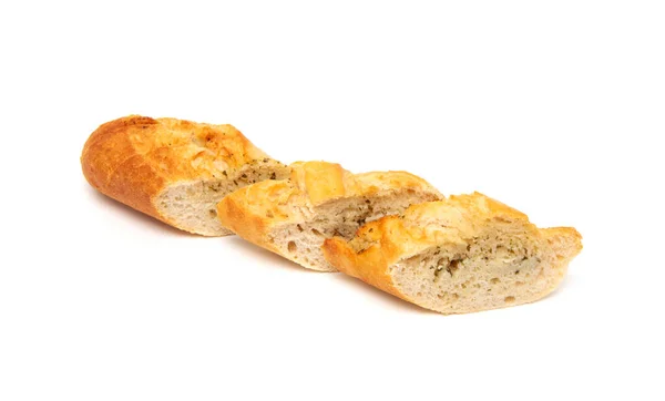 白色背景的法式面包面包面包 — 图库照片