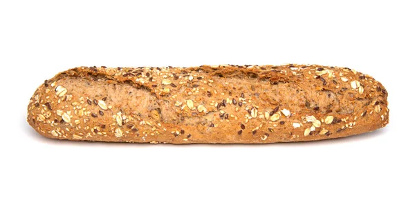 Bagietka Chleba Wieloziarnistego Izolowana Białym Tle — Zdjęcie stockowe