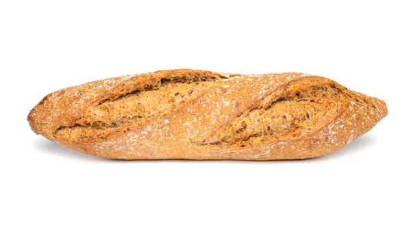 白背景全麦面包 — 图库照片