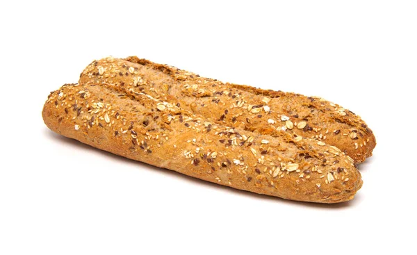 Multigrain Chléb Bageta Izolované Bílém Pozadí — Stock fotografie
