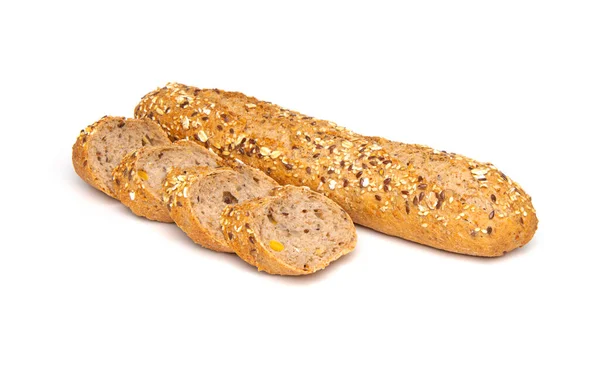 Multigrain Bread Baguette Isolated White Background — Stock Photo, Image